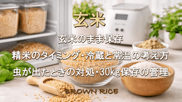 玄米のまま保存する理由と精米・冷蔵・30kg管理の考え方を解説｜玄米を 